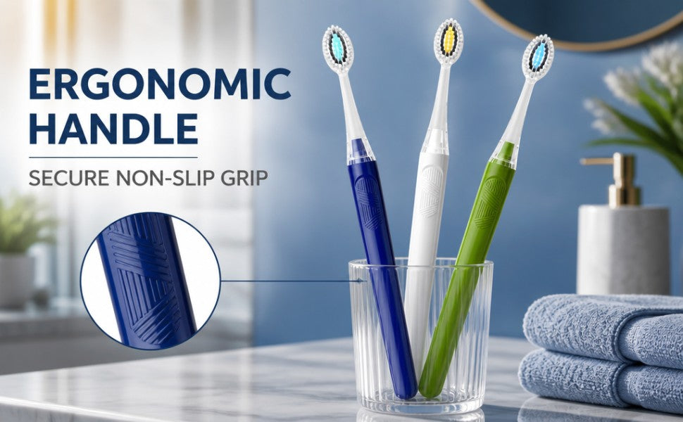 Charcoal Toothbrush | 6-Pack | Ultra Soft Dual Bristles | Sensitive Gum Care A+ 图片