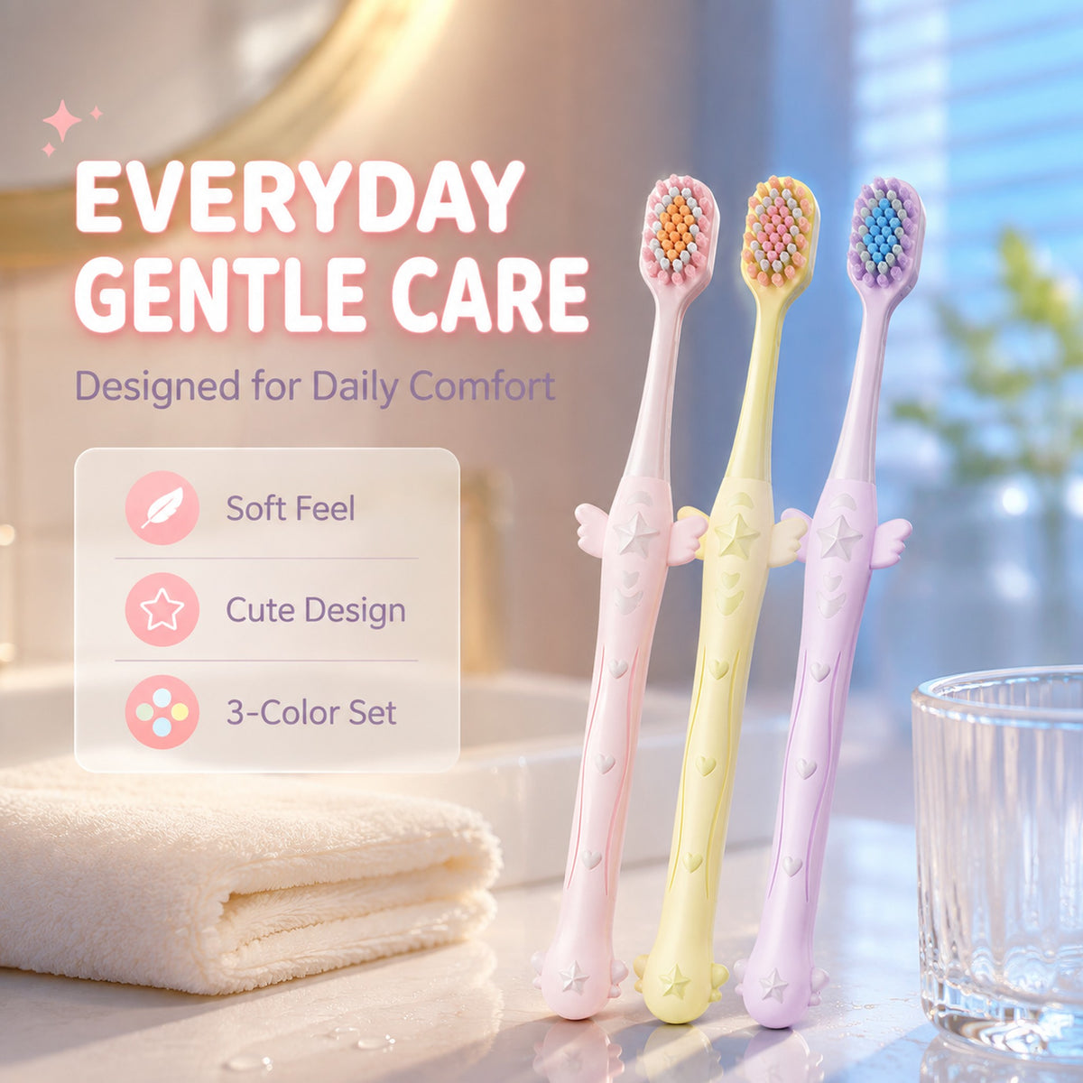 Dr.Beak Wide-Head Toothbrush 3-Pack | Extra Soft Bristles | Korean Design for Adults