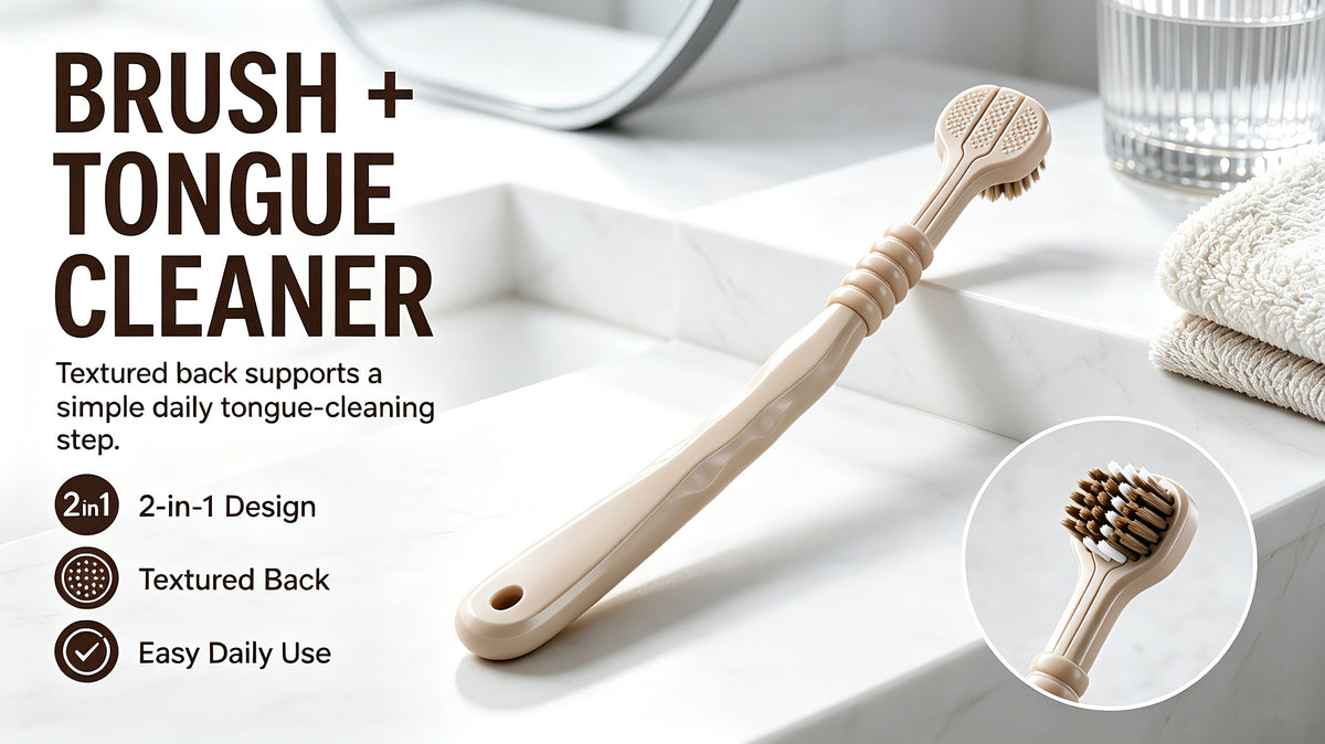 3-Sided Toothbrush | 6-Pack | Fan-Shaped Head | Deep Clean All Surfaces | 6 Colors A+ 图片