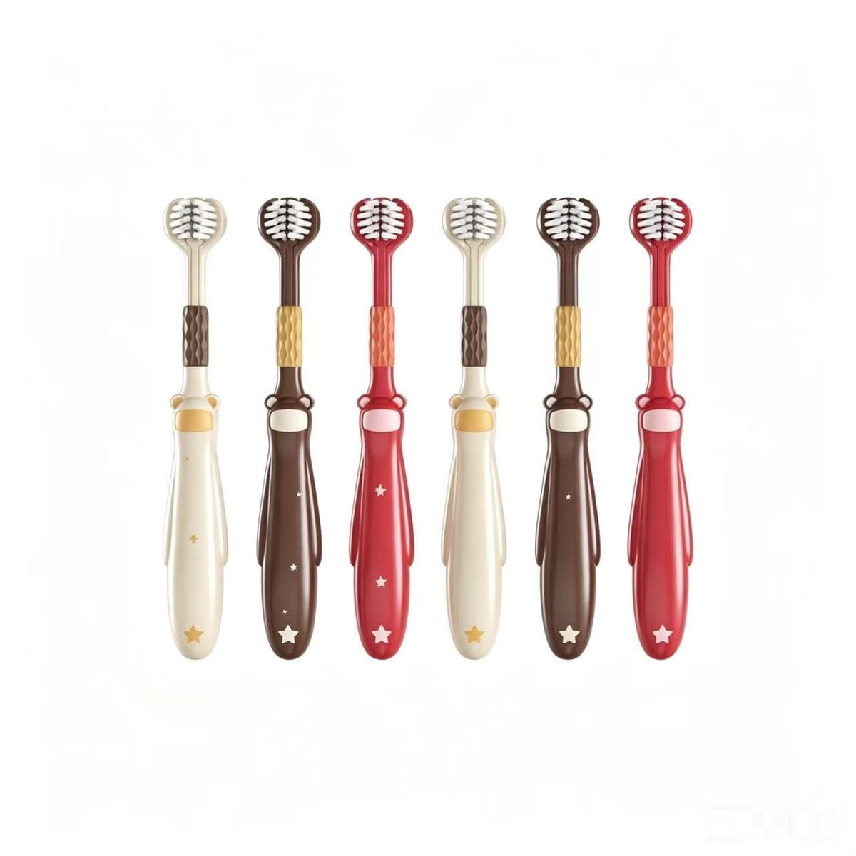 Kids Toothbrush 6 Pack | Cute Bear Design, Soft Bristles, Easy-Grip | Smilvy