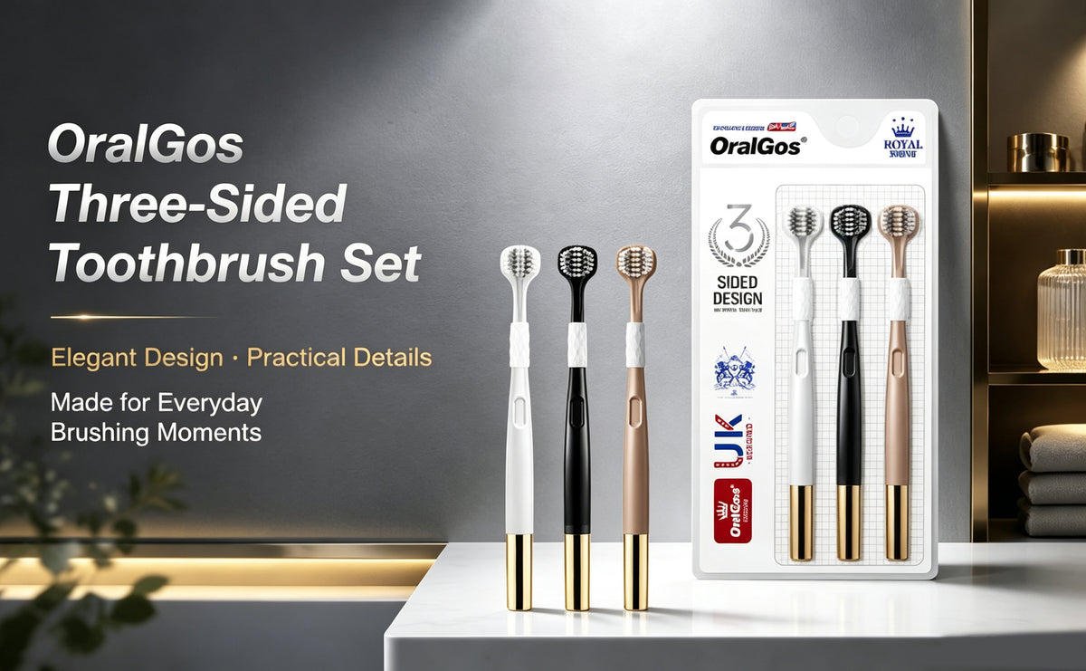 3-Pack Three-Sided Toothbrush | Charcoal & Soft Bristles | 360° Deep Clean A+ 图片