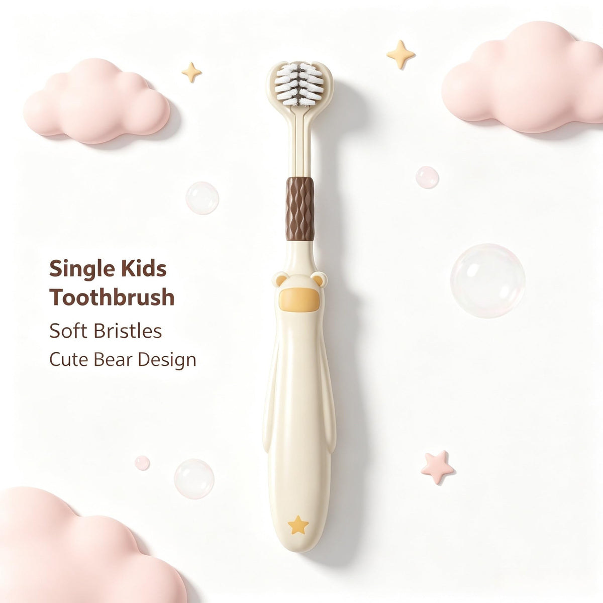 Kids Toothbrush 6 Pack | Cute Bear Design, Soft Bristles, Easy-Grip | Smilvy
