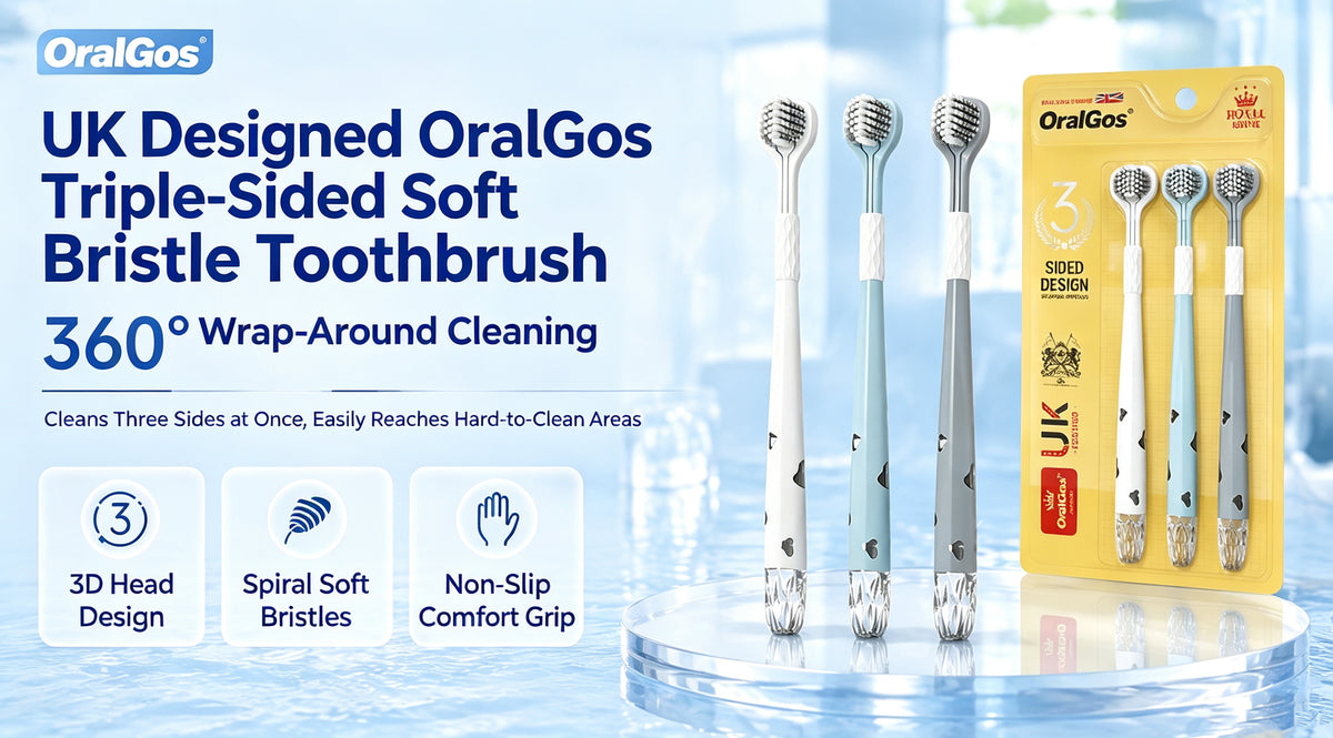 Crystal Handle Three-Sided Toothbrush | 3-Pack | Soft Bristles | UK Certified A+ 图片