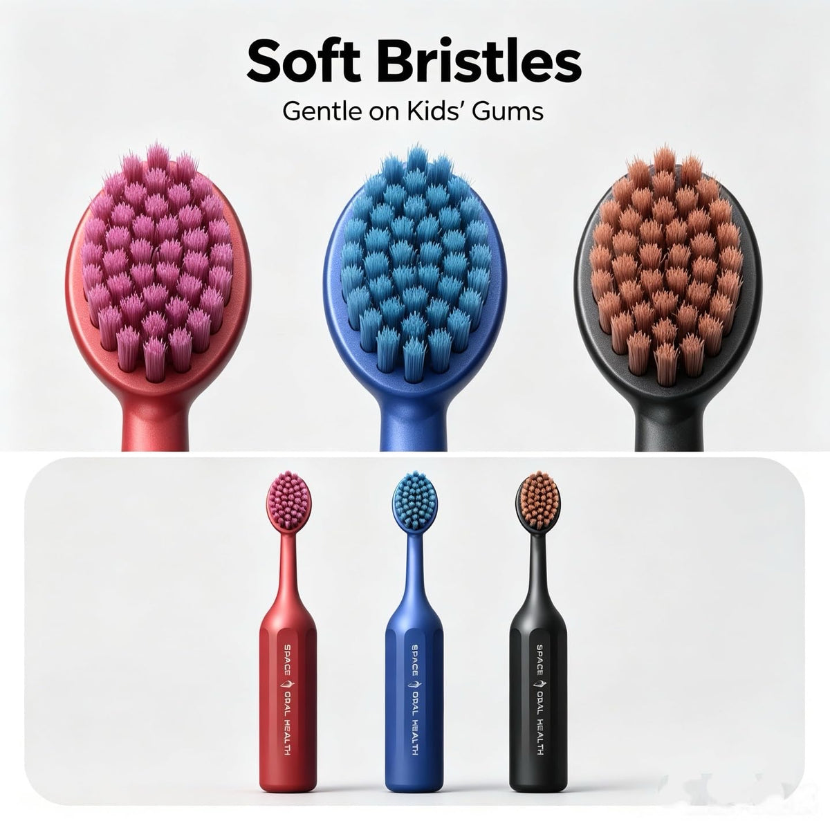 Kids Toothbrush 3 Pack | Space Theme, Soft Bristles | Smilvy