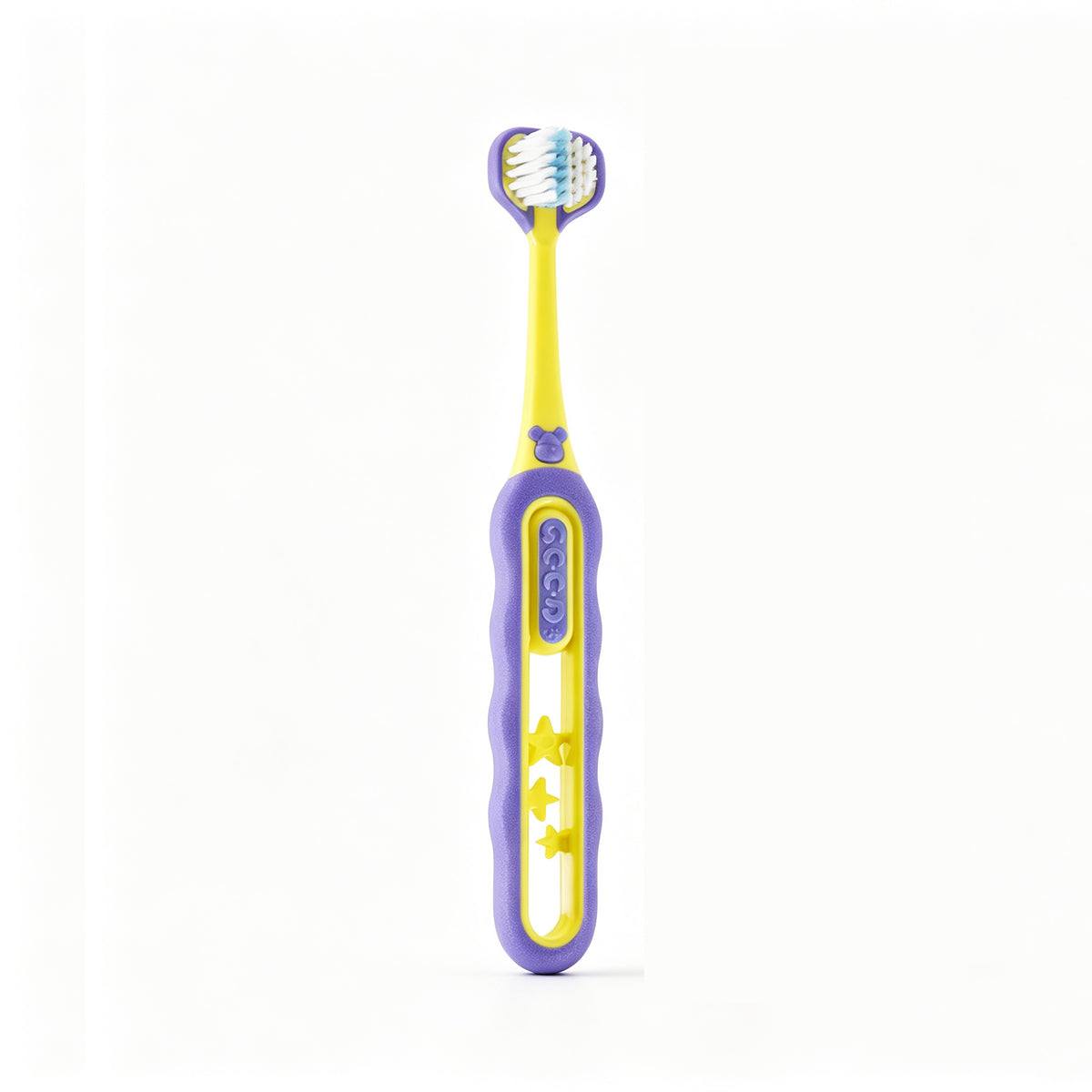 Kids 3-Sided Toothbrush | 4-Pack | Wrap-Around Head for Small Mouths | Gentle All-Around Clean
