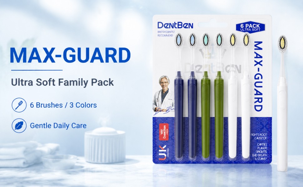 Charcoal Toothbrush | 6-Pack | Ultra Soft Dual Bristles | Sensitive Gum Care A+ 图片