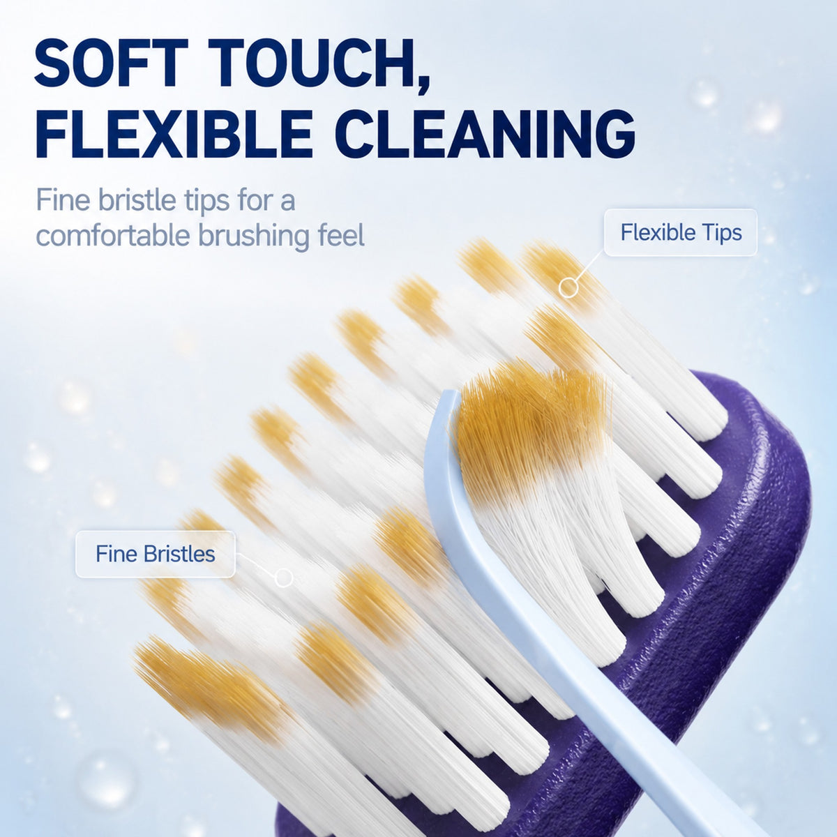 6-Pack Diamond-Grip Toothbrush | Gold-Dot Bristles | Ultra Soft Plaque Removal