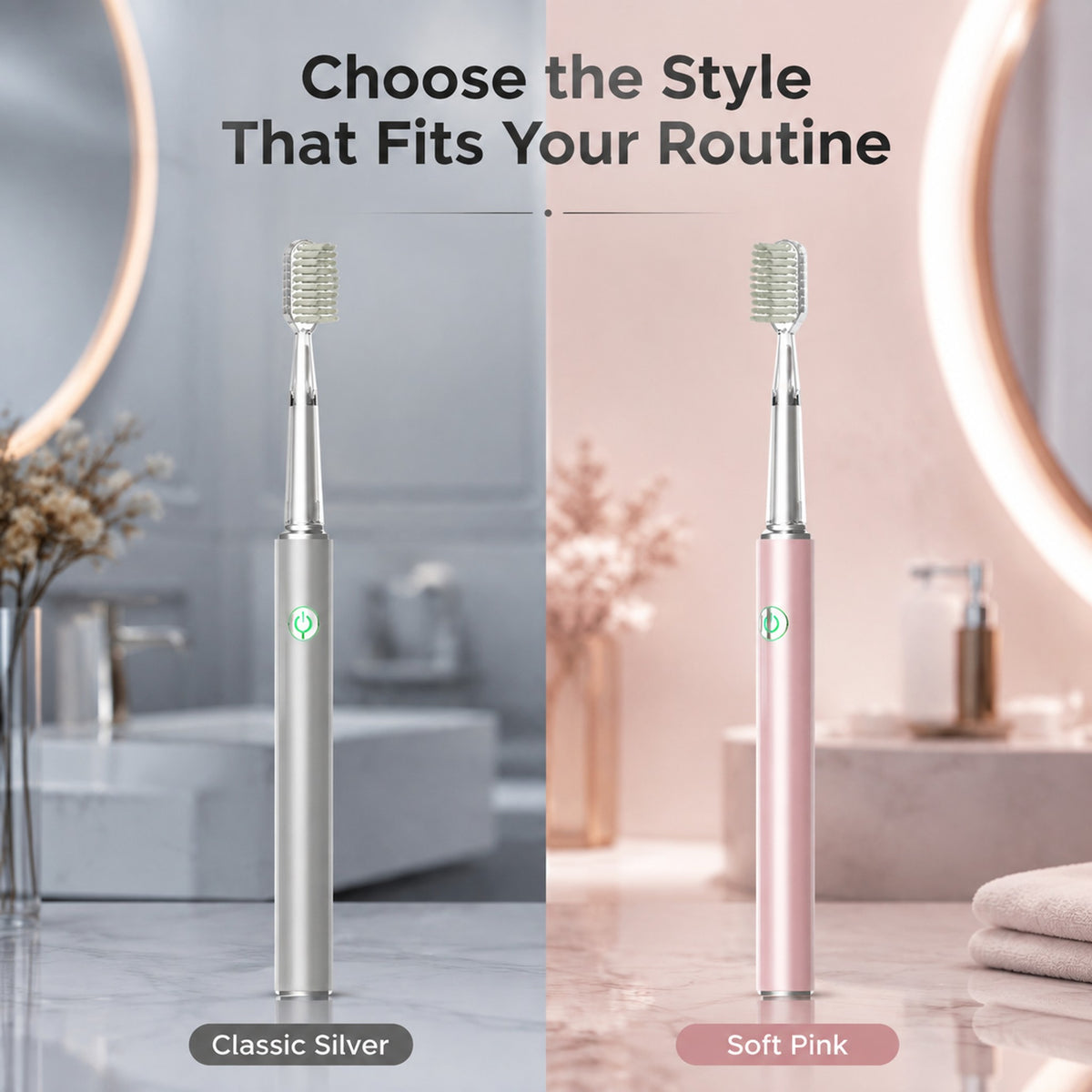 Ultrasonic Electric Toothbrush | Aerospace Metal Body | IPX7 Waterproof | 4 Brush Heads
