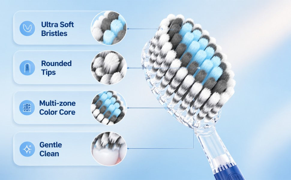Charcoal Toothbrush | 6-Pack | Ultra Soft Dual Bristles | Sensitive Gum Care A+ 图片