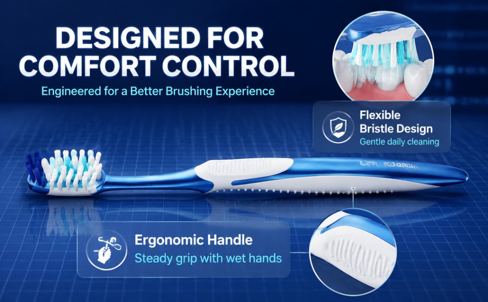 Family Toothbrush Set | 6-Pack | Color-Coded Soft Bristles | Adults & Teens A+ 图片