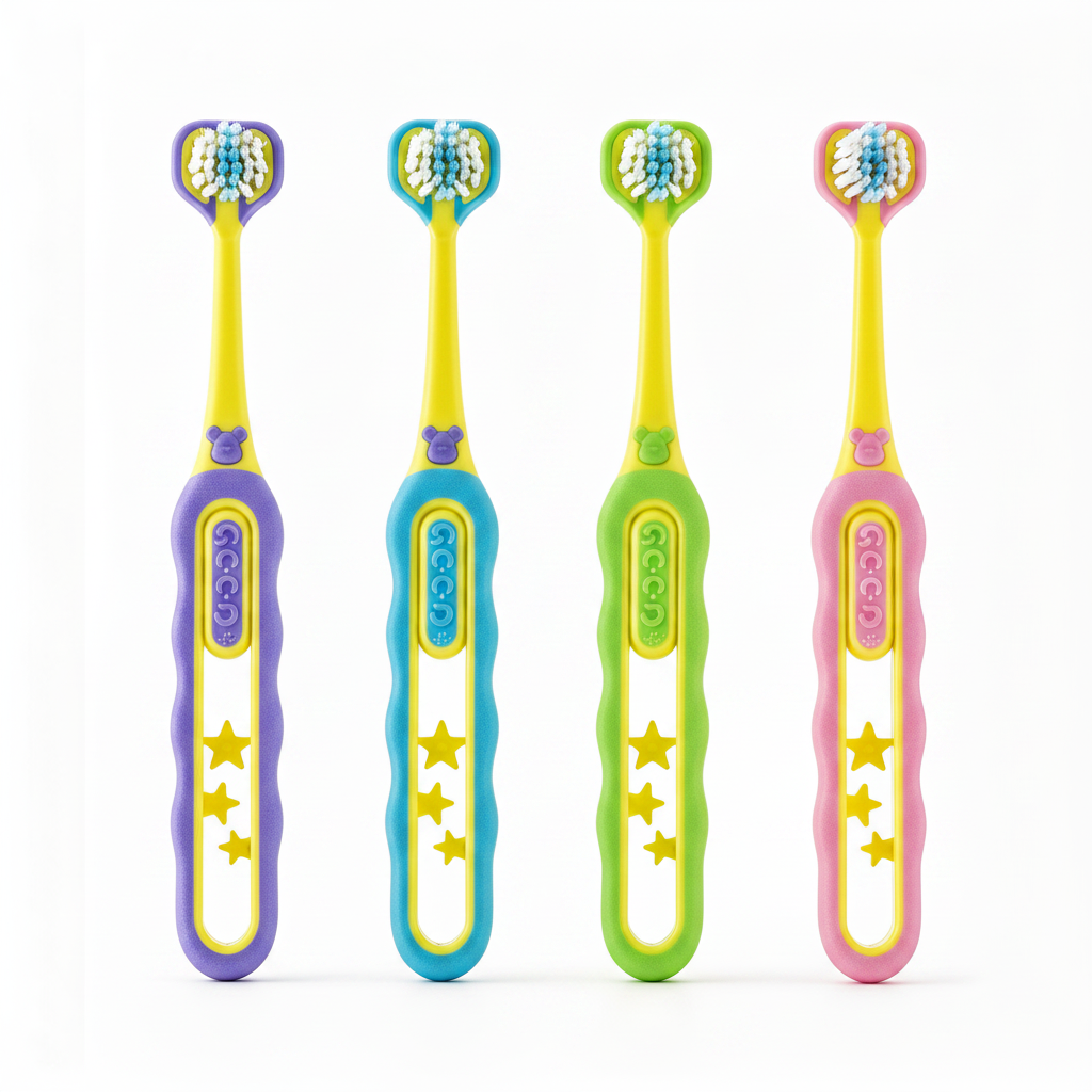 Kids 3-Sided Toothbrush 4 Colors