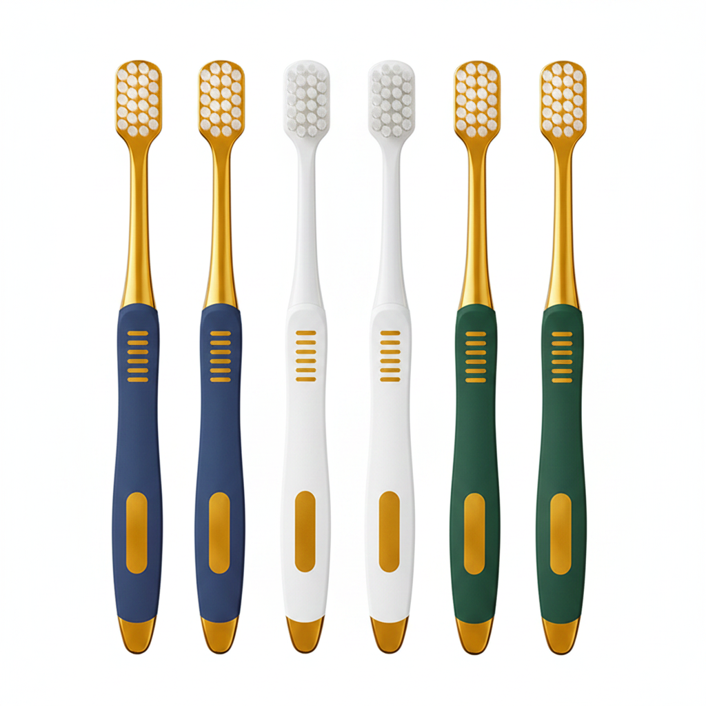 OralGos Wide-Head 6-Pack Navy White Dark Green